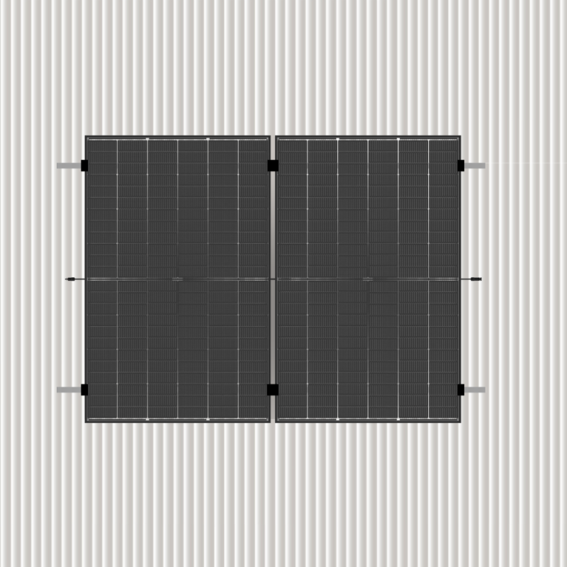 Support en surimposition toiture 2 panneaux sur Tole K2 systems