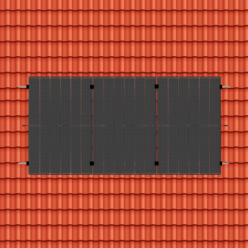 Support en surimposition toiture 3 panneaux sur Tuile K2 systems