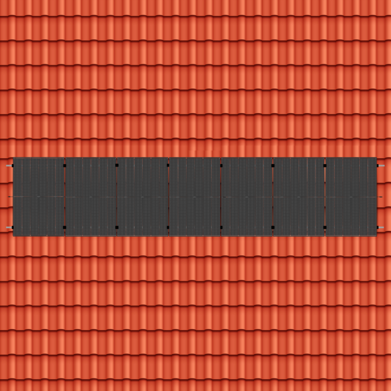 Support en surimposition toiture 7 panneaux sur Tuile K2 systems