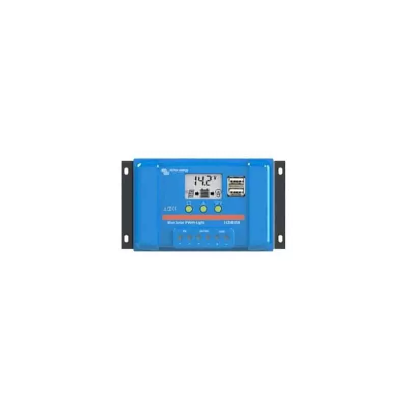 Régulateur PWM 10A 12/24V USB LCD Victron Bluesolar