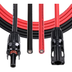 Câble solaire 2X10m 4mm2 avec connecteurs MC4 M/F - panneau à régulateur