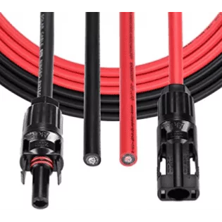 2x5m Allonge câble solaire 4mm2 - MC4 - (Noir - Rouge)