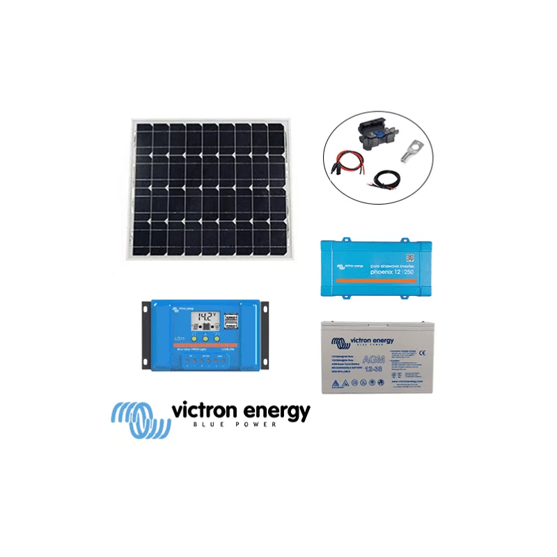 Kit solaire 55W 12V 230V Victron pour site autonome