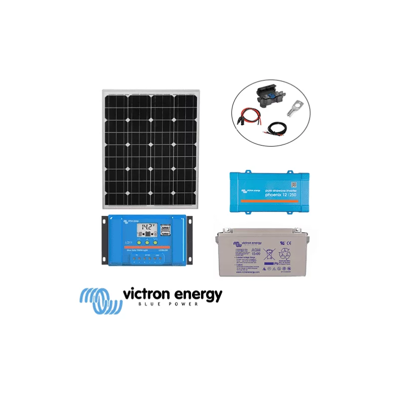 Kit solaire 90W 12V 230V Victron pour site autonome