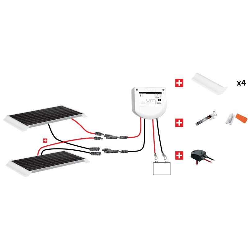 Kit solaire 300W 12V 2 panneau campingcar Uniteck