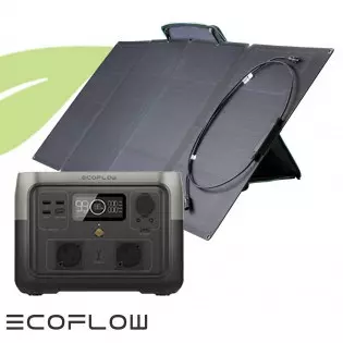 Kit station de charge portable 600W - 512Wh Ecoflow River Max 2 avec panneau solaire pliable 160W