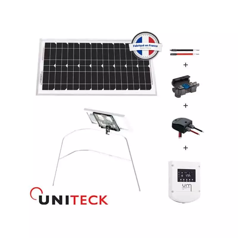 Kit solaire bateau Uniteck 20W 12V PWM avec petit panneau solaire