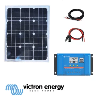 Kit panneau solaire 30W 12V avec régulateur 5A et batterie à 142,50€