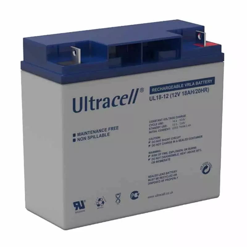 Batterie plomb étanche UL18-12 Ultracell 12v 18ah