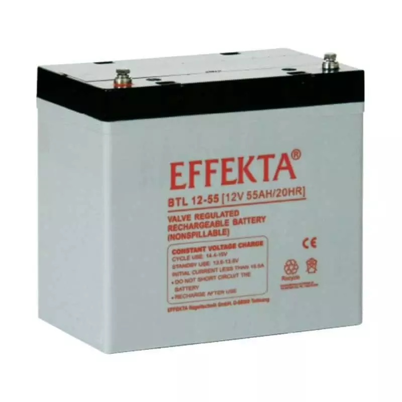 Batterie AGM Effetka 55AH 12V BTL : accu solaire pour bateau
