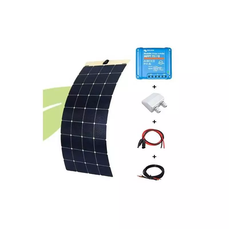 Kit solaire flexible 142W 12V back contact van / camping-car / bateau