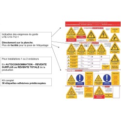 Planche de 38 étiquettes adhésives pour l'autoconsommation