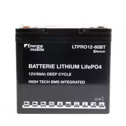 Batterie Lithium 60Ah 12V BMS Bluetooth 250A Energie Mobile