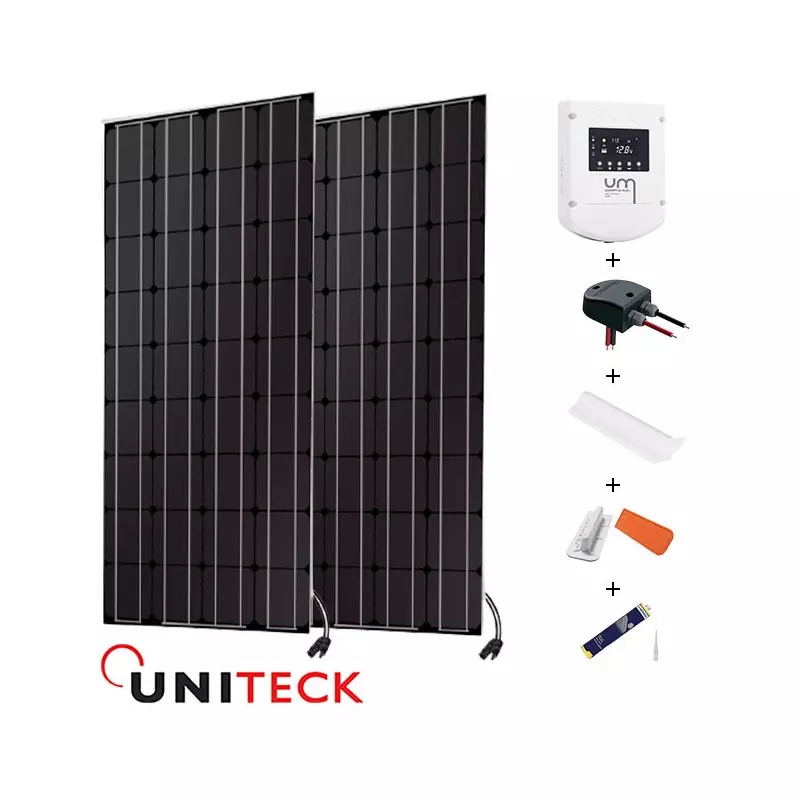 Kit solaire 200W 12V 2 panneau camping-car Uniteck