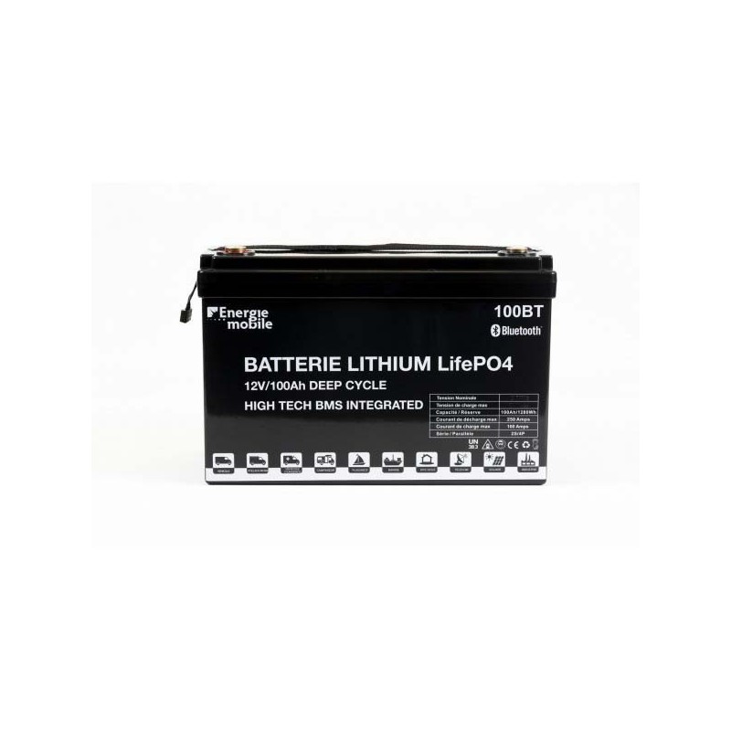 Batterie Lithium 100Ah 24V BMS Bluetooth 250A Energie Mobile