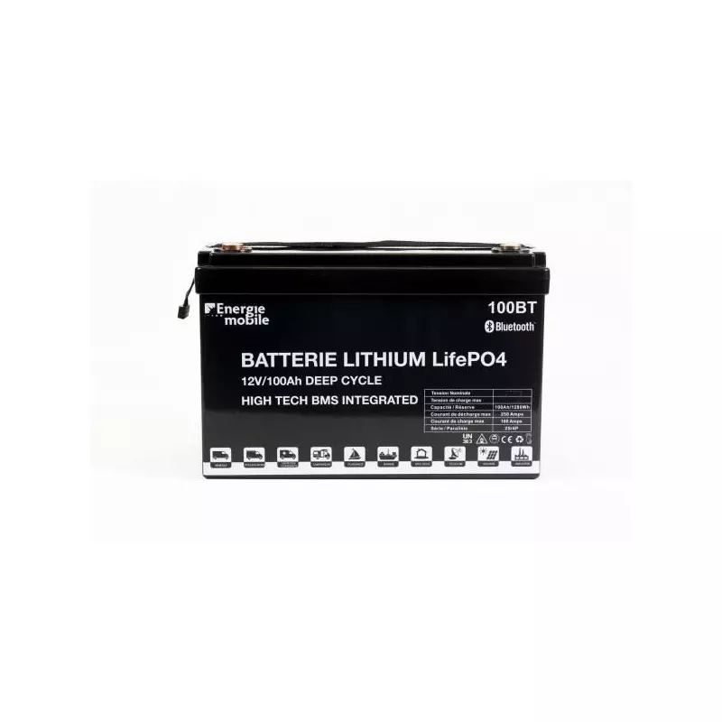 Batterie Lithium 100Ah 24V BMS Bluetooth 250A Energie Mobile