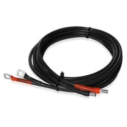 Câble solaire 2X2m 4mm2 avec cosses œillets - régulateur à batterie