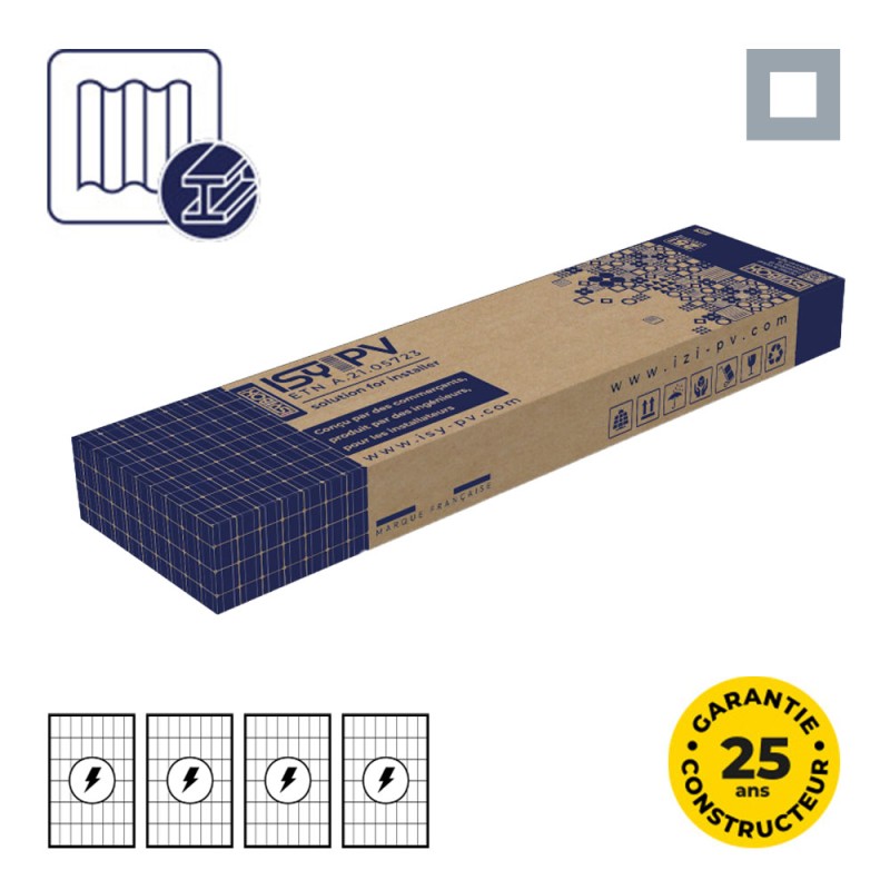 Fixation avec tire-fond métal 4 panneaux - ISY-BOX