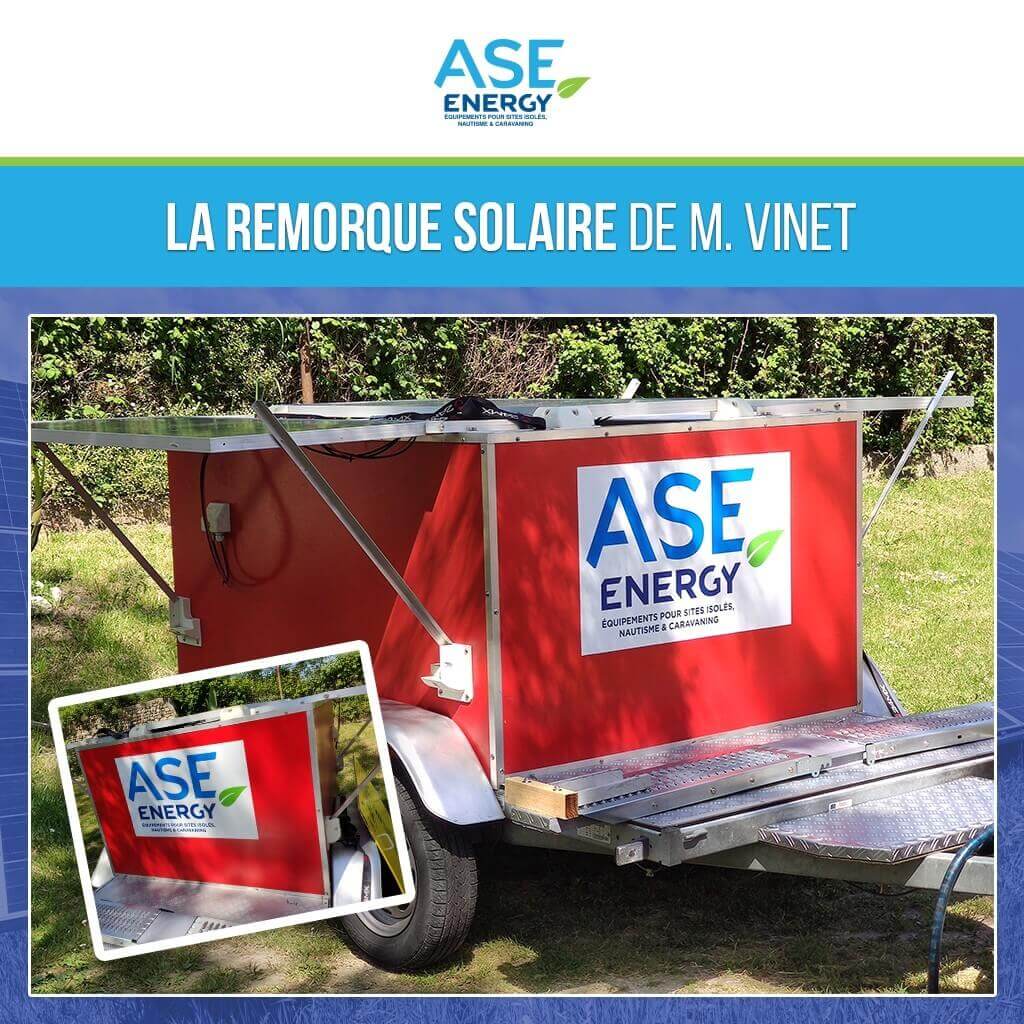 installation panneaux solaire sur remorque